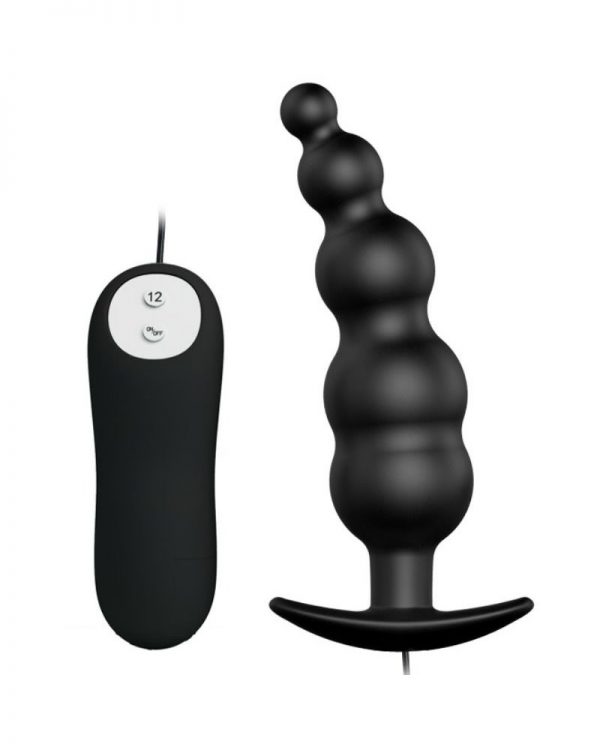 PLUG ANAL VIBRADOR NEGRO ESTIMULACIÓN EXTRA DE PRETTY LOVE